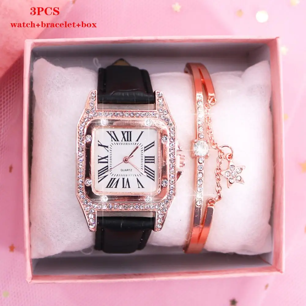 Модные женские часы Лидирующий бренд кожаные повседневные бриллиантовые