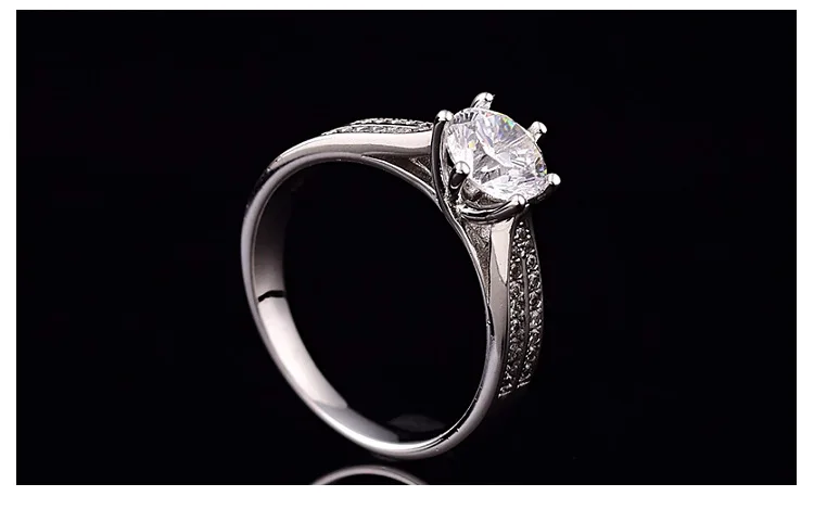 D Цвет VVS натуральный Муассанит кольцо 0.5ct-2ct для женщин обручальные кольца S925 Стерлинговое Серебро женское кольцо может быть настроено