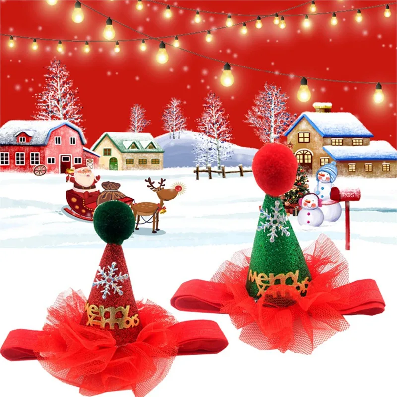 Домашнее животное собака кошка Рождество шляпа головной убор с пайетками