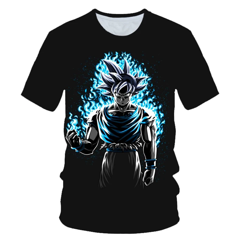 picture color Мужские летние футболки с 3D принтом «Dragon Ball Z», «Super Saiyan Son Goku», «Black Vegeta», «Битва с драконом», Повседневная футболка, топы, футболки для детей - Цвет: picture color