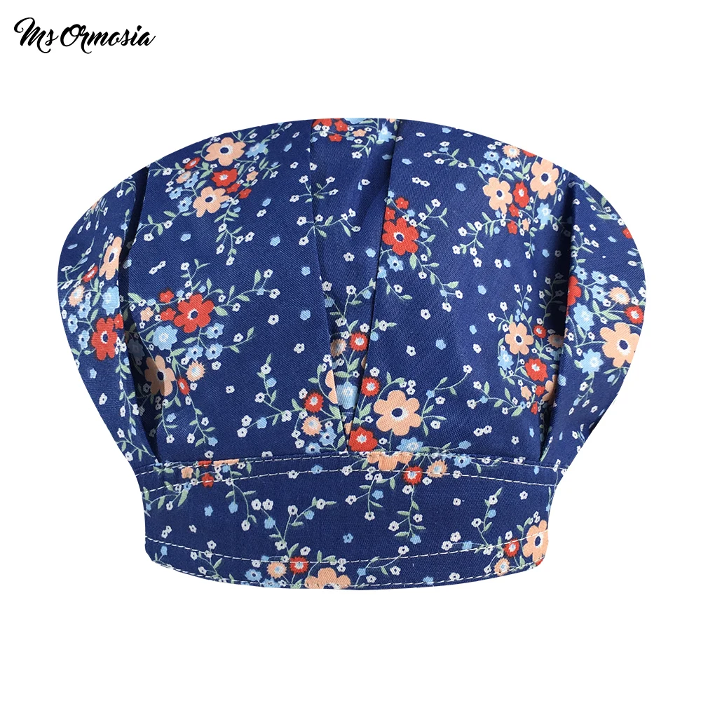 

Хлопковая шапка с мультяшным принтом, регулируемая, для салона красоты