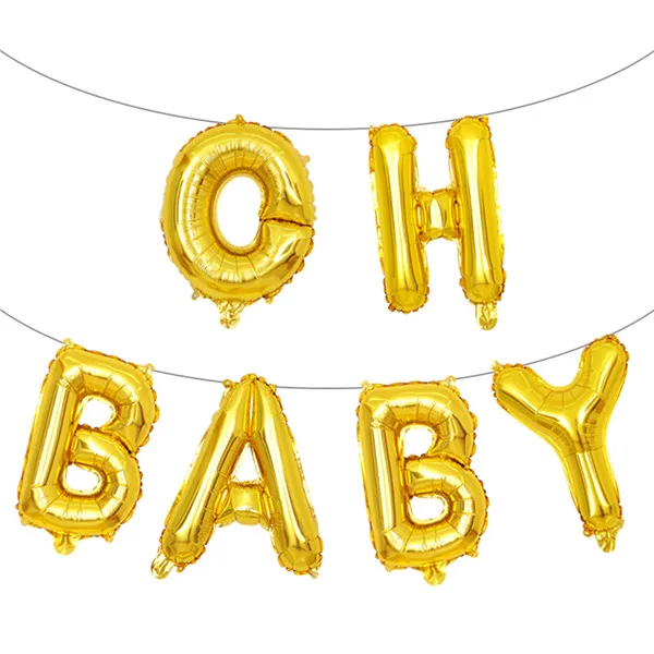 О BABIES 16 дюймов Количество воздушных шаров с надписью OH BABY Пол показывают воздушные шары с буквой для предродовой вечеринки День рождения поставки украшения - Цвет: 6