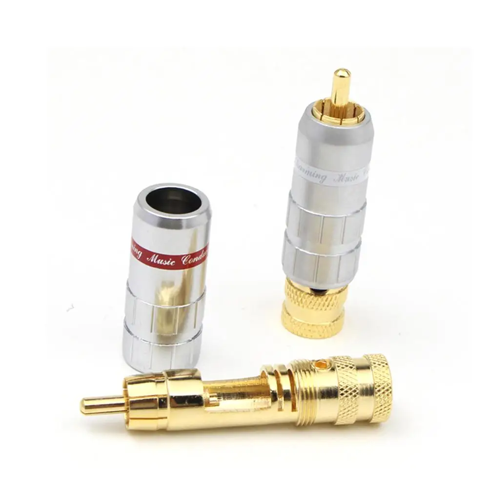 Топ Hi Fi 4 шт. Permance CMC 8236 WU позолоченный аудиокабель RCA штекер Соединительный