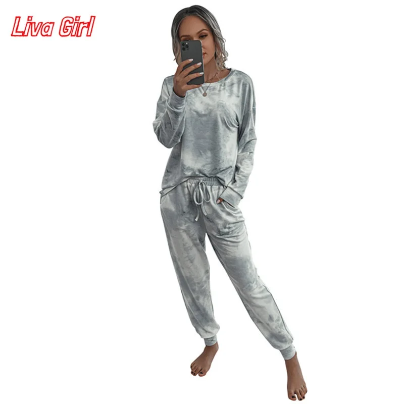 Базовая футболка с принтом в виде галстука-красителя длинный комплект из двух