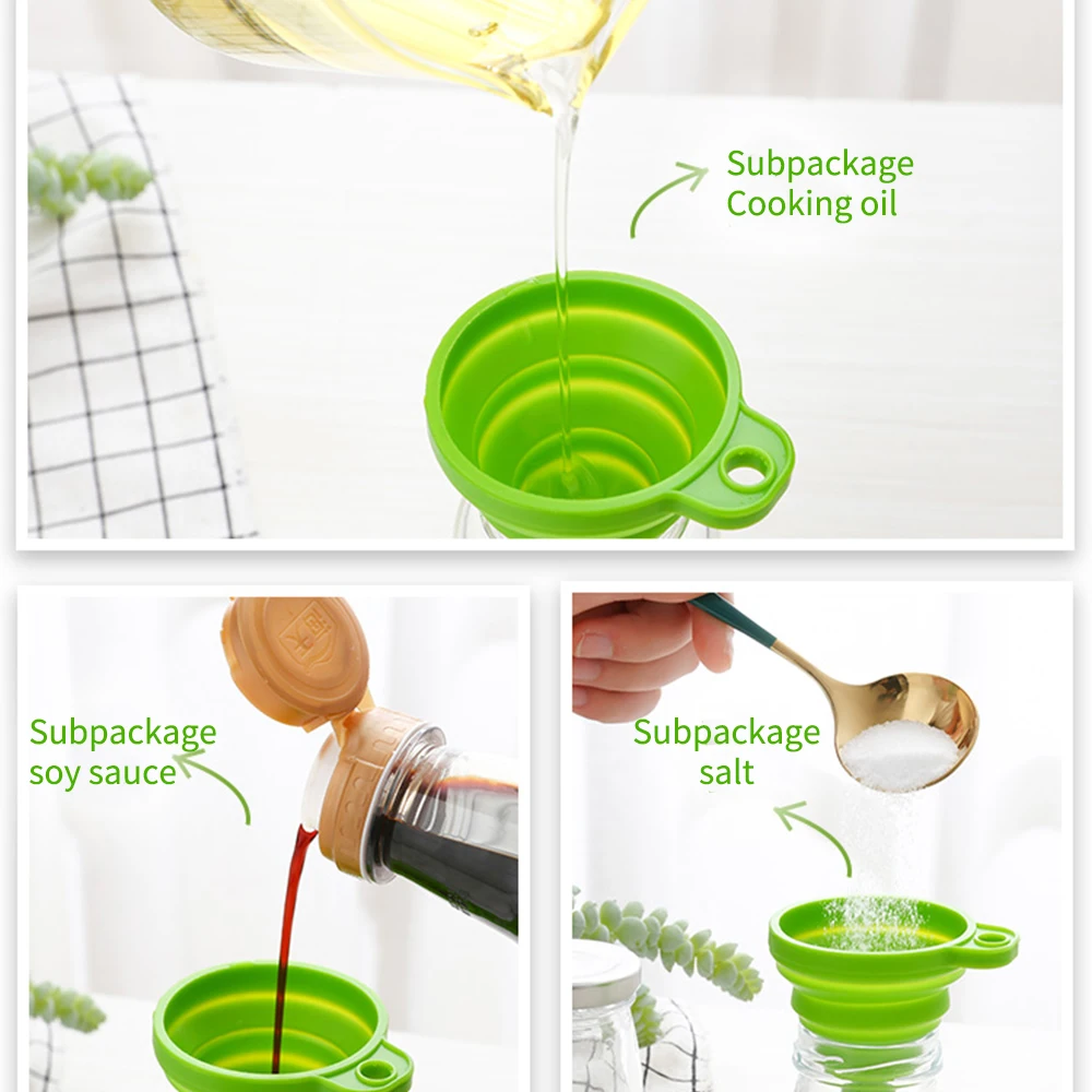 Пищевой силикон Складная воронка мини Дозирования Жидких стильная Воронка