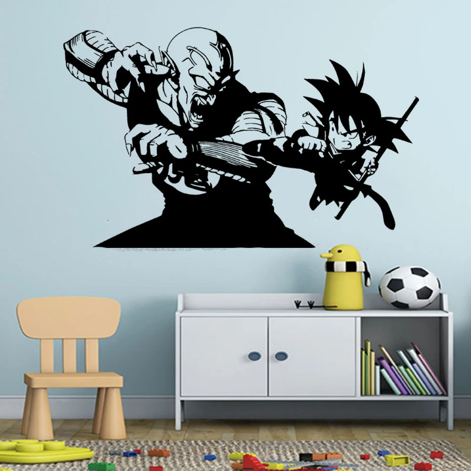 Goku Vs Piccolo виниловая наклейка на стену Dragon Ball DBZ аниме настенное Искусство Наклейка
