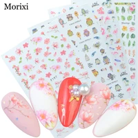 morixi nail art sticker self glue manicure adhesive necklace owl flower butterfly printing big size nail decals fw075