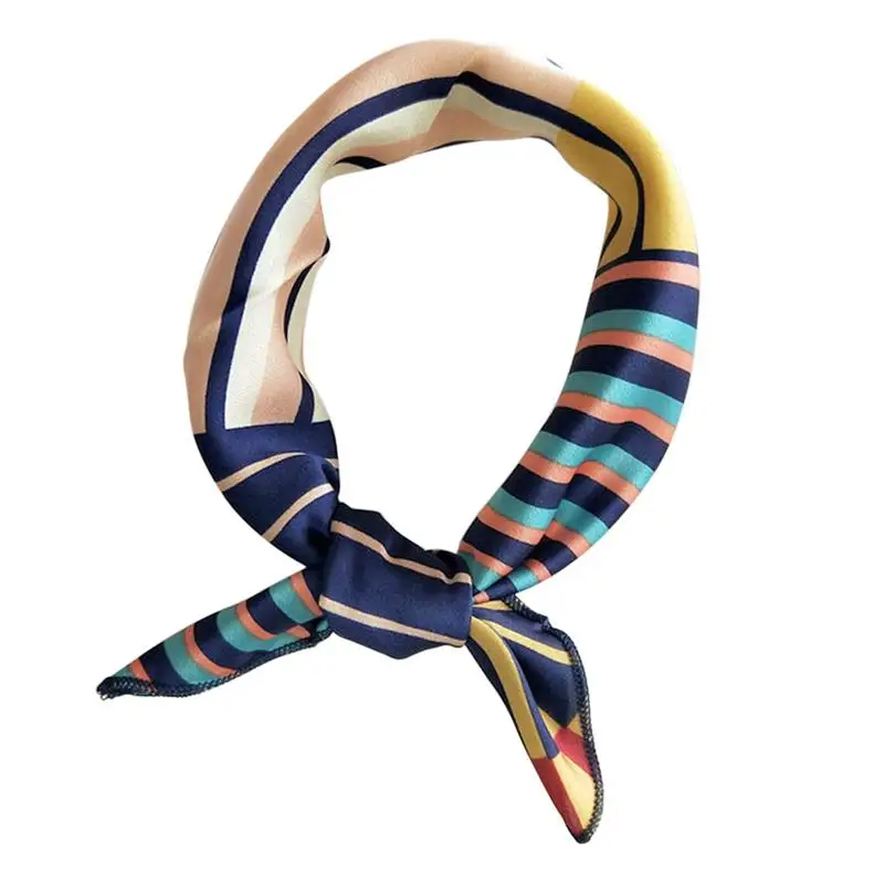 

3Pcs Square Scarf Ladies Silk Scarf Shawl Female Scarves Dots Floral Striped Neck Scarf Neckerchief Scarf for Women