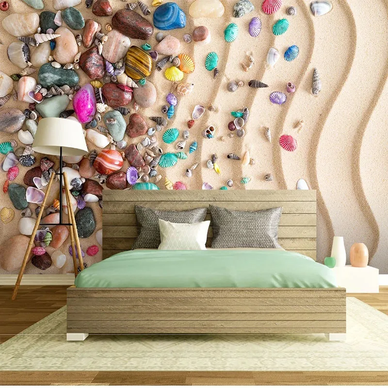 

Custom Photo Wallpaper Modern Beach Shell Stone 3D TV Sofa Background Wall Mural Decor Murales De Pared Papel Pintado Pared