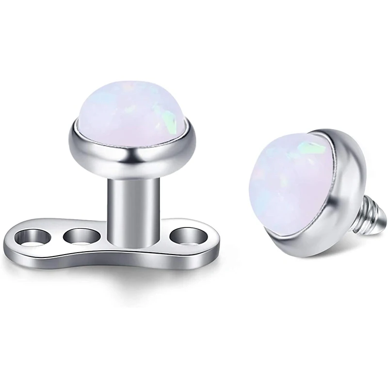 Топы и основания дермальные якоря 14 г 2 5 мм опал замена мужских топов