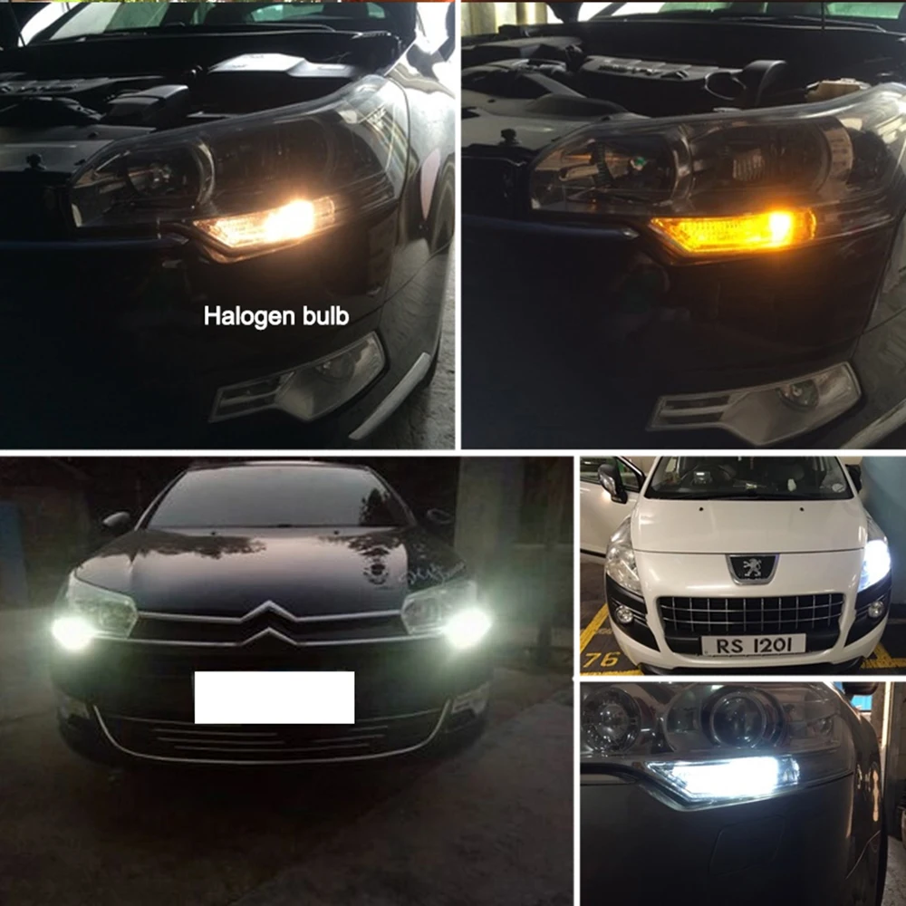 Белый ошибок led drl светильник Hp24w 18smd 12В g4 светодиодные Габаритные огни лампы для Citroen c5 и peugeot 3008 Дневной светильник 2 шт