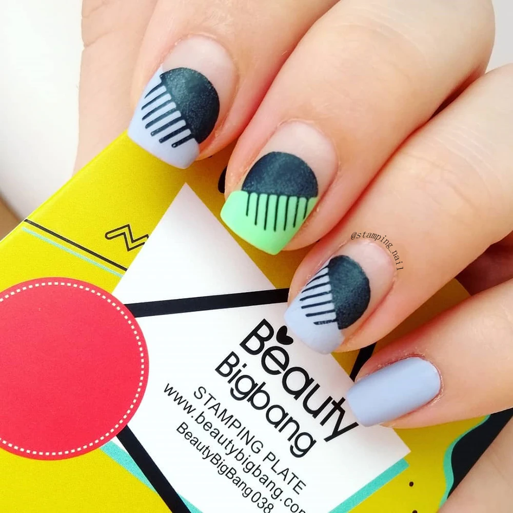 BEAUTYBIGBANG 6*6 см пластины для стемпинга ногтей Геометрическая кисточка линия