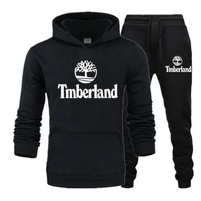 

2021 spring and autumn brand men's casual sportswear suit fashion loose men's long-sleeved hooded pullover two-piece