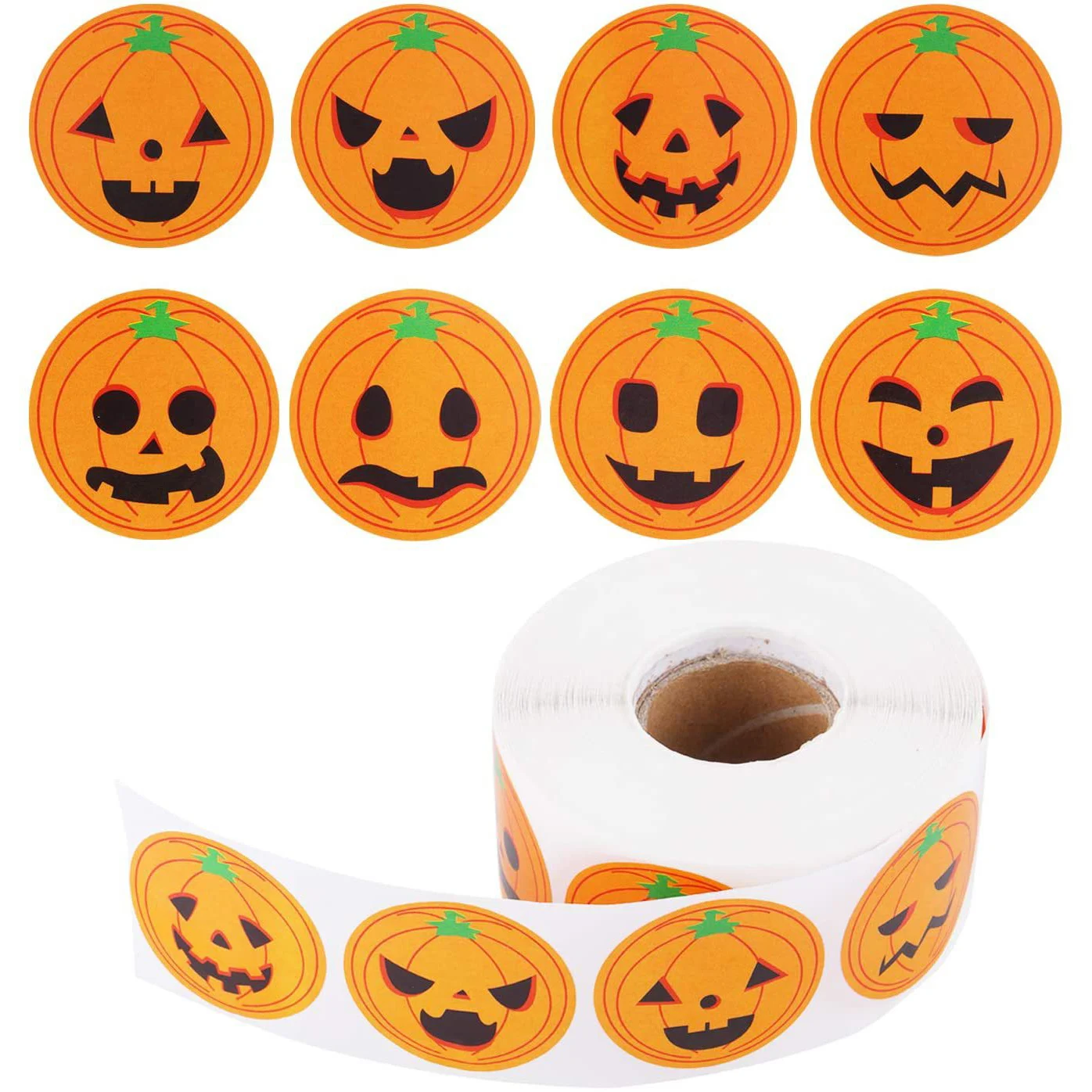 

50-500pcs Round Halloween Label Sticker Cute Smile Pumpkin Seal Sticker DIY Decorative Labels Halloween Party Favors Supplies