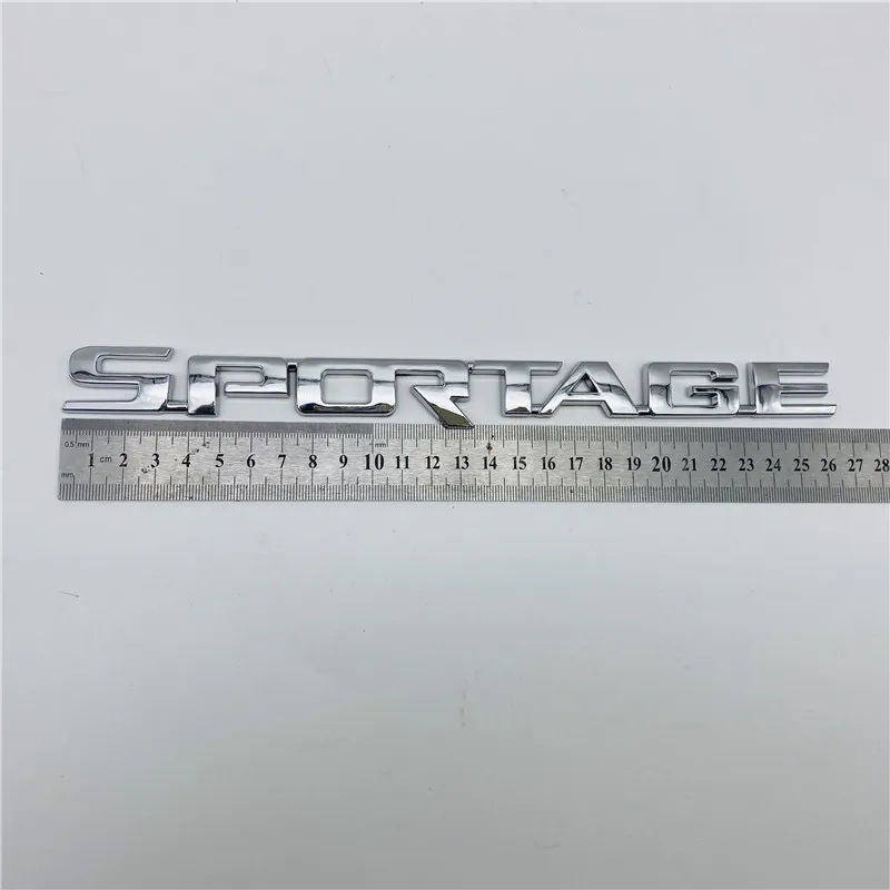 

Soarhorse Car Rear Trunk Emblem For Kia Sportage 3D Silver Letters Logo Badge Nameplate Decoration Sticker