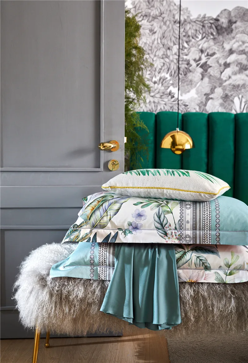 

Botanical Duvet Cover Set 1000TC Egyptian Cotton Luxury Soft Bedding set Bed Sheet Pillowcases Comforter Cover Queen King size