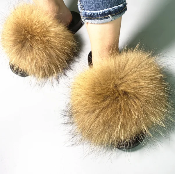 Женские меховые тапочки женская обувь Симпатичные плюшевые пушистые сандалии из