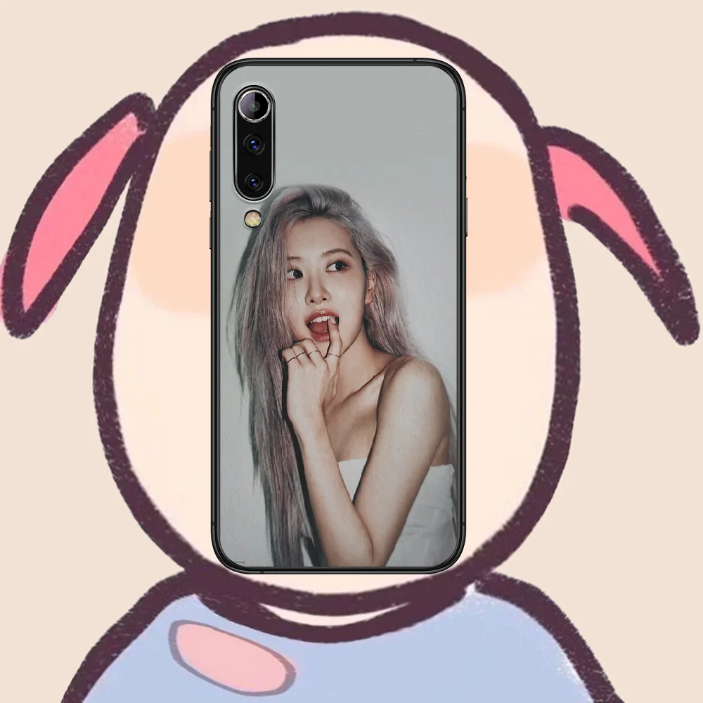 

kpop Korean rose Phone case For Xiaomi Mi note 10 A3 9 MAX 3 A2 8 9 Lite Pro ultra black Hoesjes Soft Back Silicone Cell Tpu