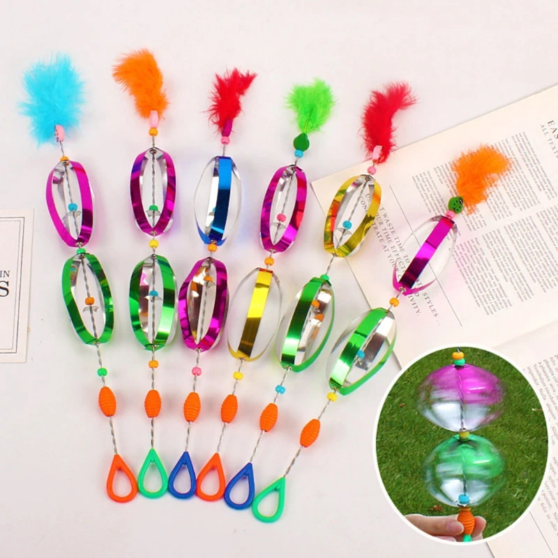 

Kids Interactive Puzzle Toy Flying Spinner with Feather Multiple Color Brain Training Portable Educational Toys 87HD