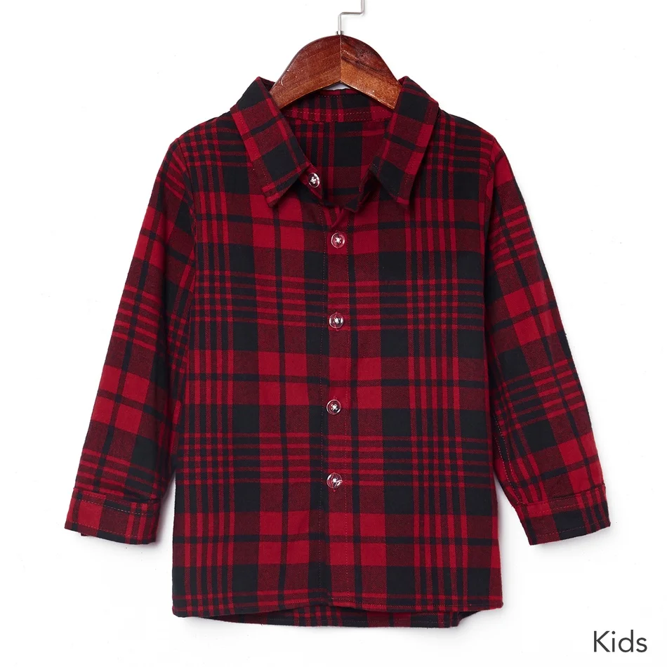

PatPat 2021 New Autumn and Spring Plaid Striped Cotton Family Matching Shirts Button Front Shirts Family Look Tops