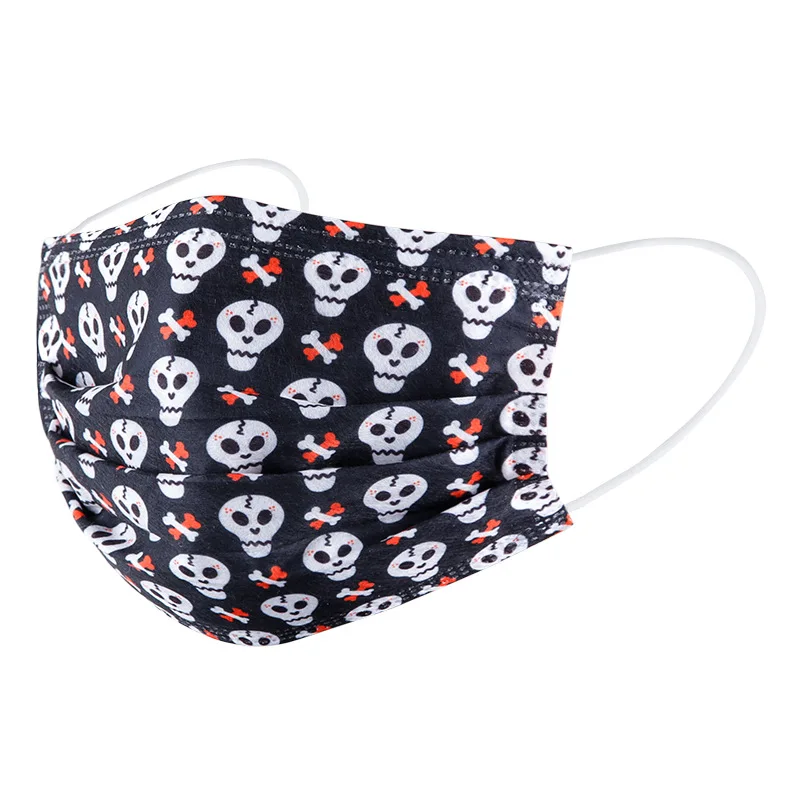 

10pc Adult Five-pointed Star Print Three Layer Face Mask Men/women Mascarilla Halloween Cosplay Mouth Masks Masque