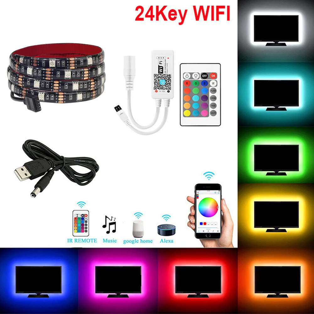 5050 RGB светодиодная лента для управления телефоном беспроводная WiFi Лента работает