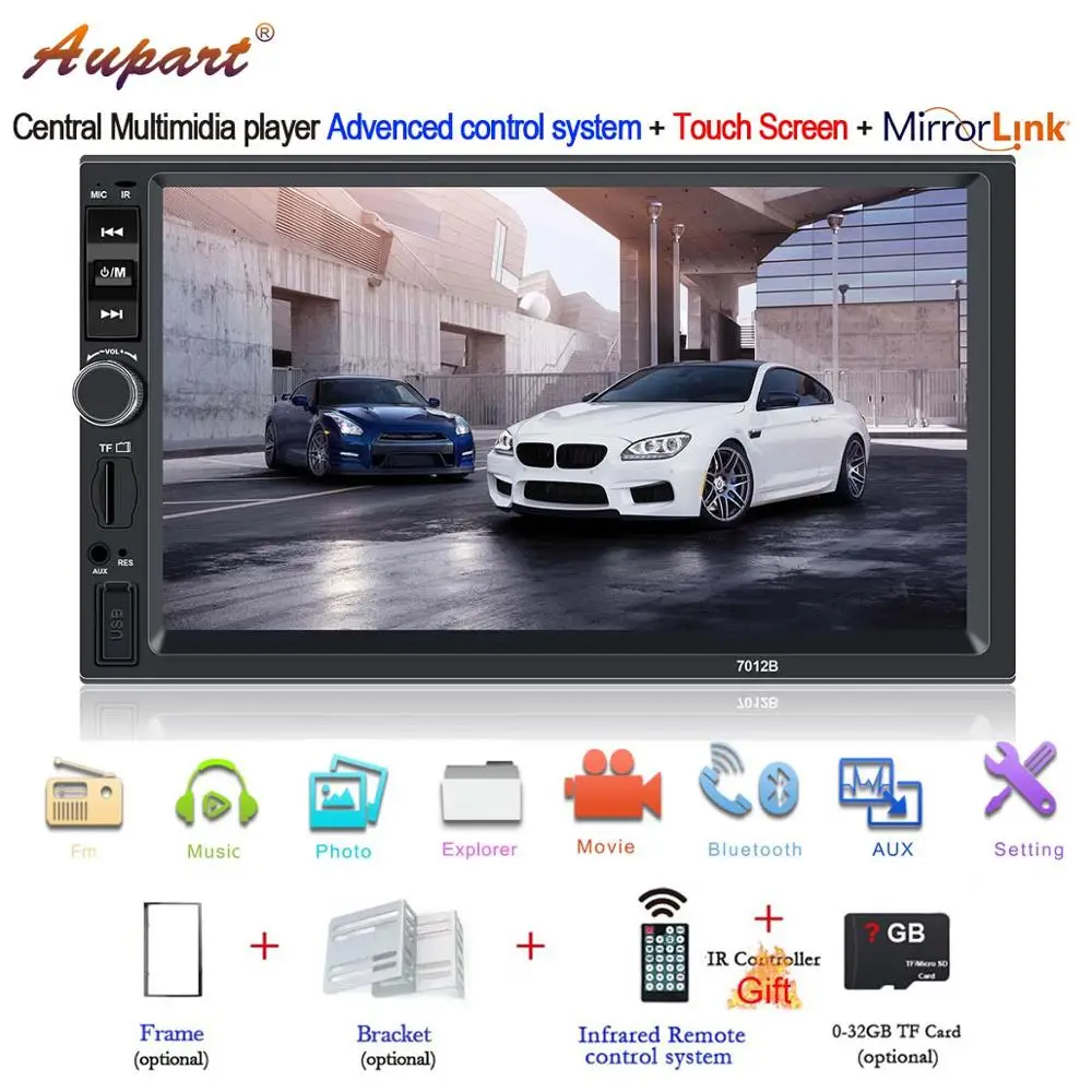 car radio 2 din autoradio 2din central multimidia player touch screen auto audio raer view camera mirror link | Автомобили и