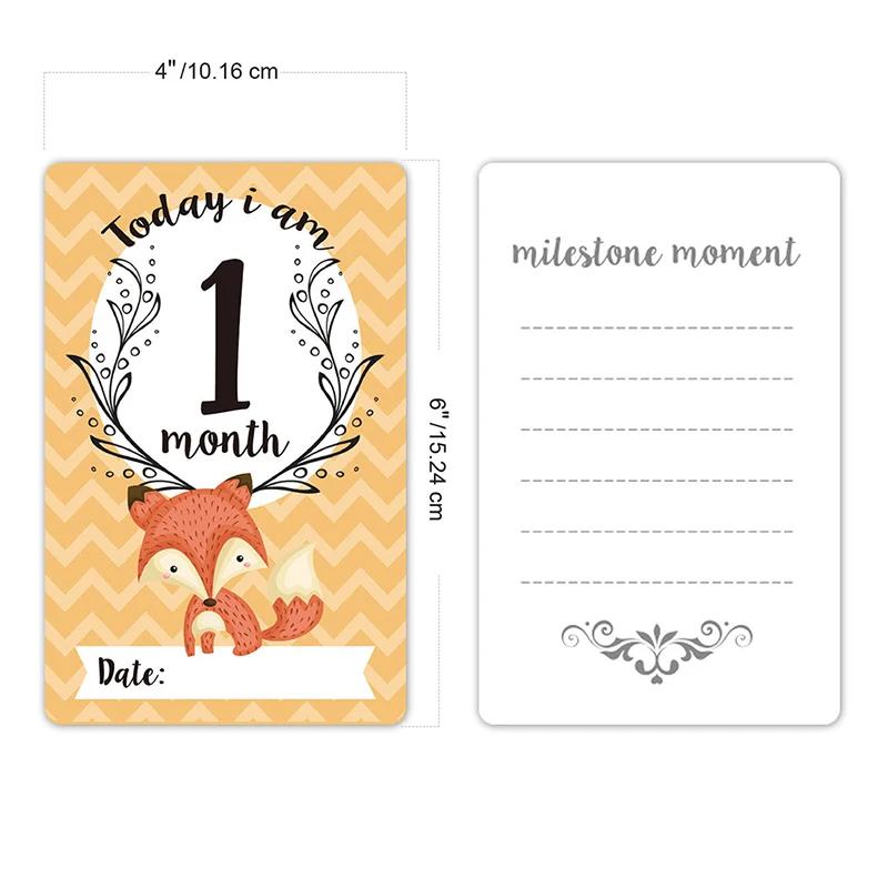 

12Pcs/Set Sheet Milestone Photo Sharing Cards Gift Set Baby Age Cards Baby Milestone Cards, Baby Photo Cards New Arrial