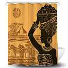 Занавеска для душа в африканском стиле из полиэстера, занавеска для душа из водонепроницаемой ткани с принтом для американской женщины и девушки, набор для ванной 72 шт.
