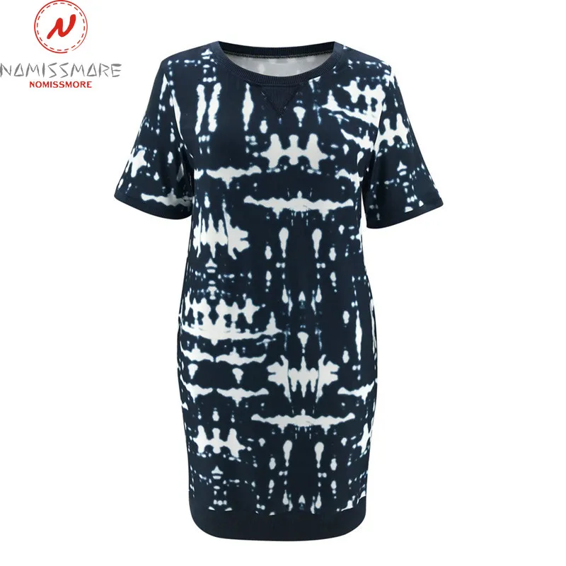 

Fashion Women Casual Loose Dress Color Matching Patchwork Design O-Neck Half Sleeve Mid Waist Spring Autumn Pullovers Mini Dress