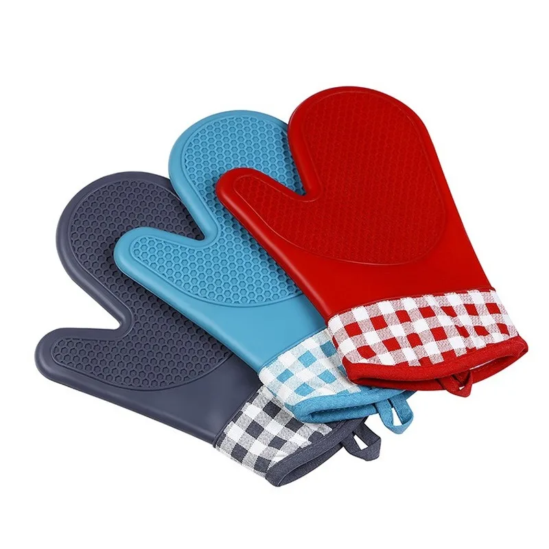

Home Short Silicone Oven Silicone Gloves Microwave Insulation Thickened High Temperature Oven Mitts Kitchen Accessories