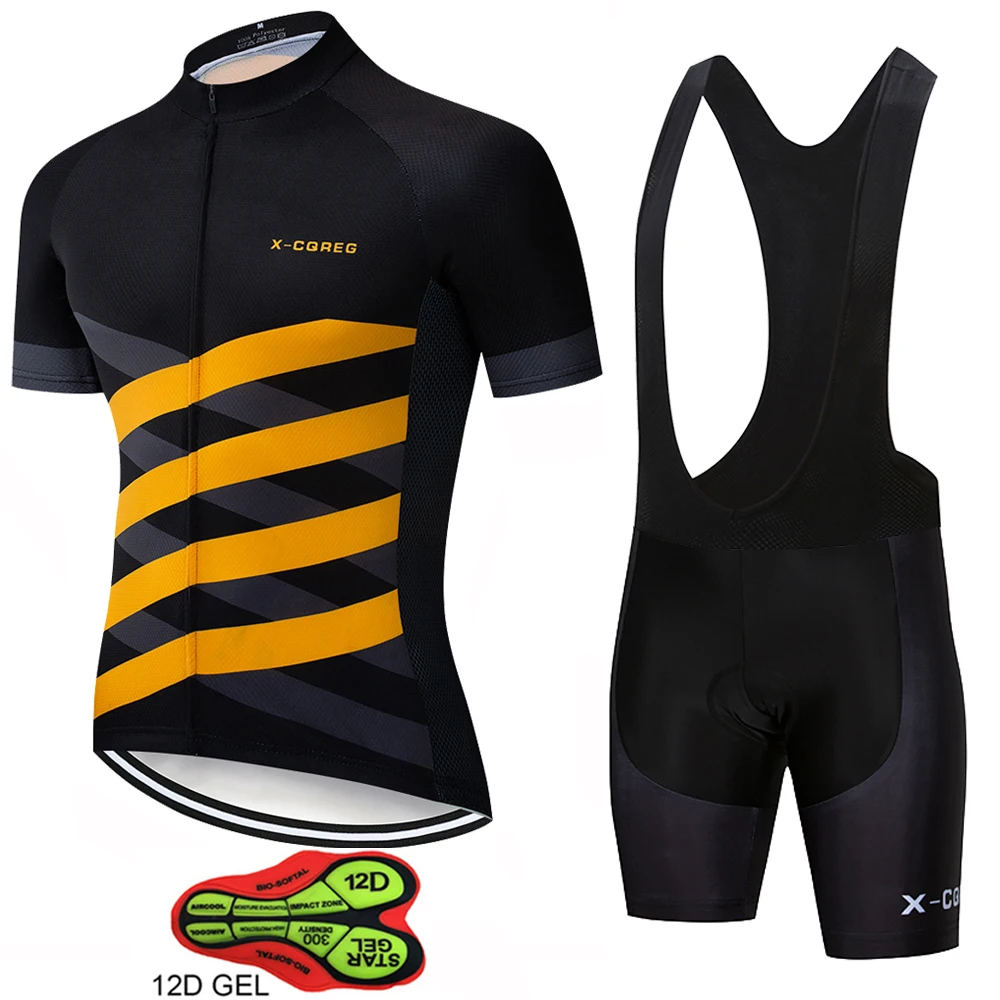 

X-CQREG Hot Велоспорт Трикотажные костюмы для горных велосипедов Одежда с нагрудником шорты Мужская велосипедная одежда для триатлона