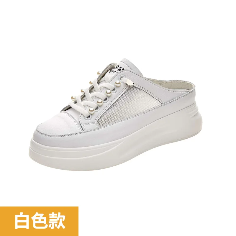 

House Slippers Platform Loafers Low Shoes Woman 2021 Heeled Mules Cover Toe Luxury Slides Pantofle High Designer Flat New Rome T