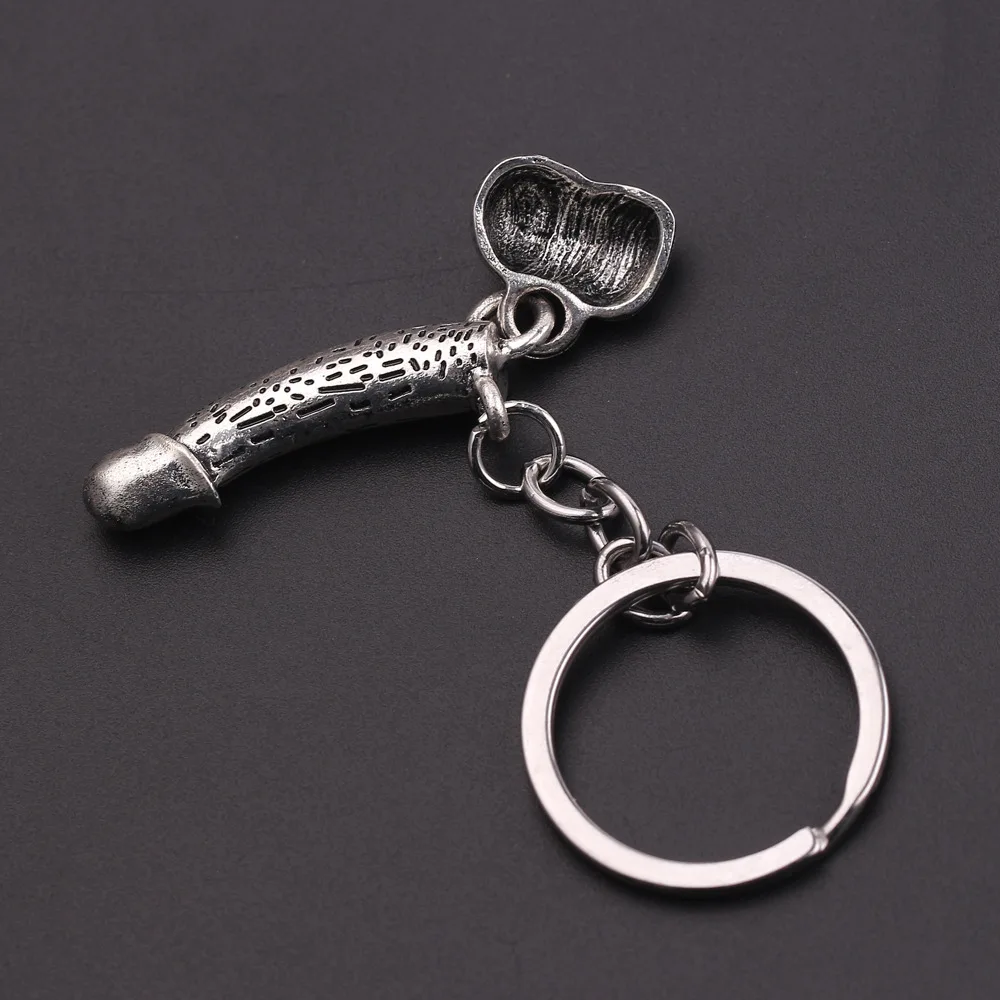 Модные брелоки для репродуктивных органов Серебристый сплав мужчин сексуальный