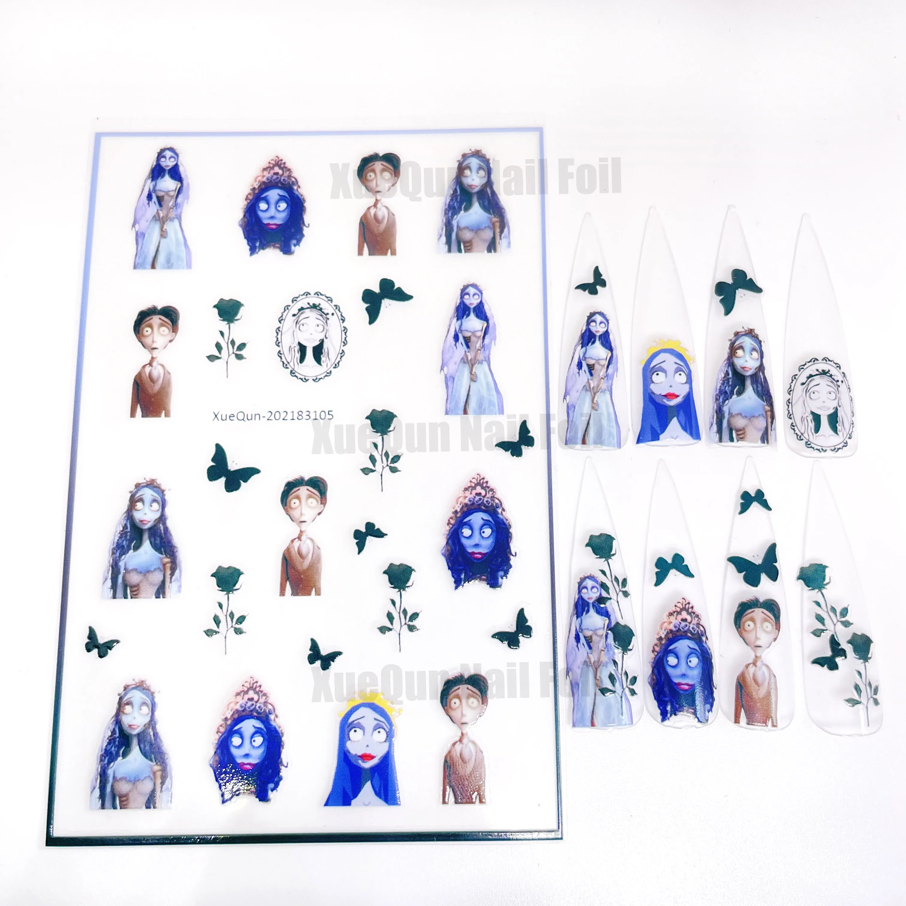 

5pcs XueQun-202183105 Zombie bride Nail Sticker