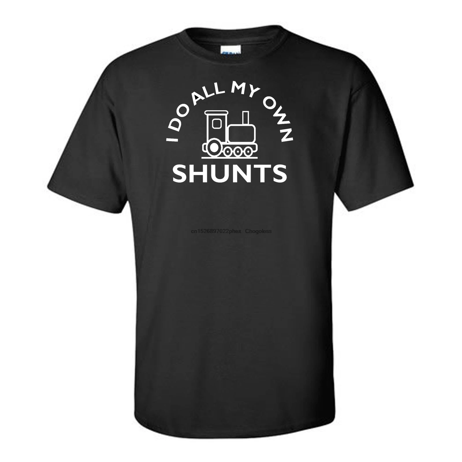 

STEAM TRAIN-I DO ALL MY OWN SHUNTS-MODEL RAILWAY-TRAIN-wbr STEAM-BLACK T-SHIRT