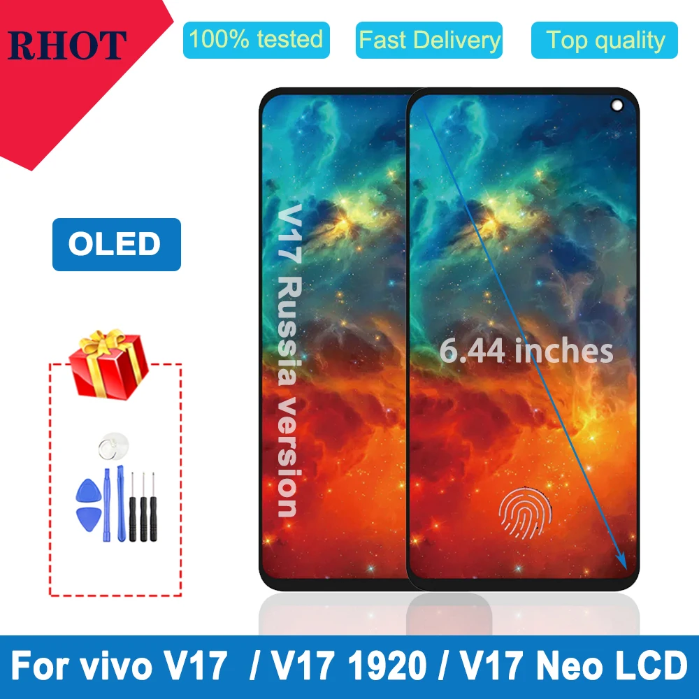 

6.44" OLED LCD Display for Vivo V17 Neo LCD touch screen Digitizer Assembly Replacement For VIVO V17 Russia version LCD Display