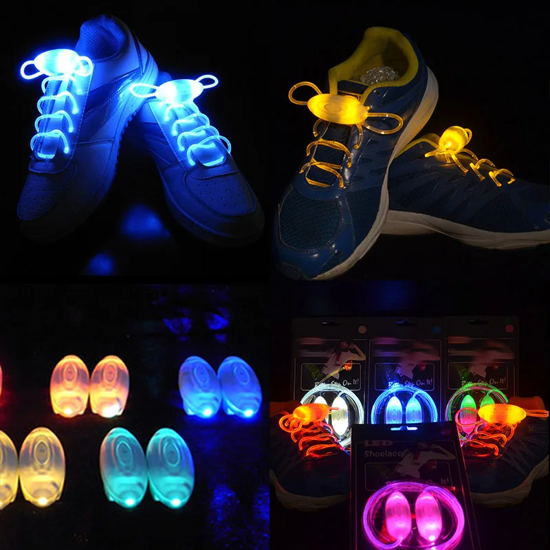 1 пара плоские шнурки для обуви ремешок светящиеся струны в форме oive светлые