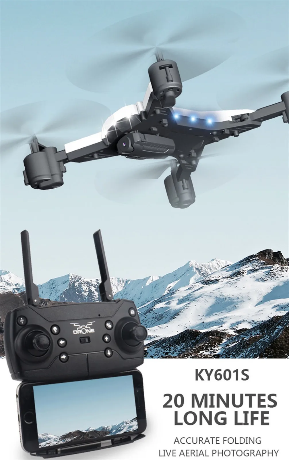 Складной Дрон Ky601s 1080p камера 1800 МП HD Wi-Fi Fpv | Игрушки и хобби