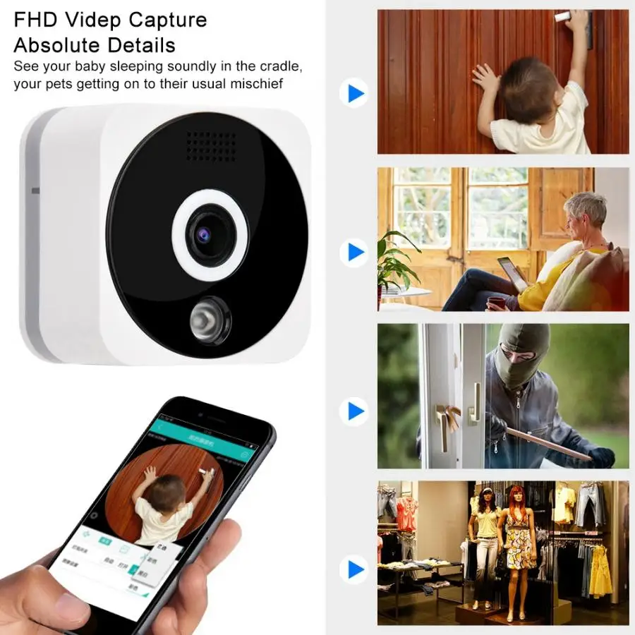 2MP 1080P wifi ip камера для домашней безопасности Детский монитор ИК Ночное Видение