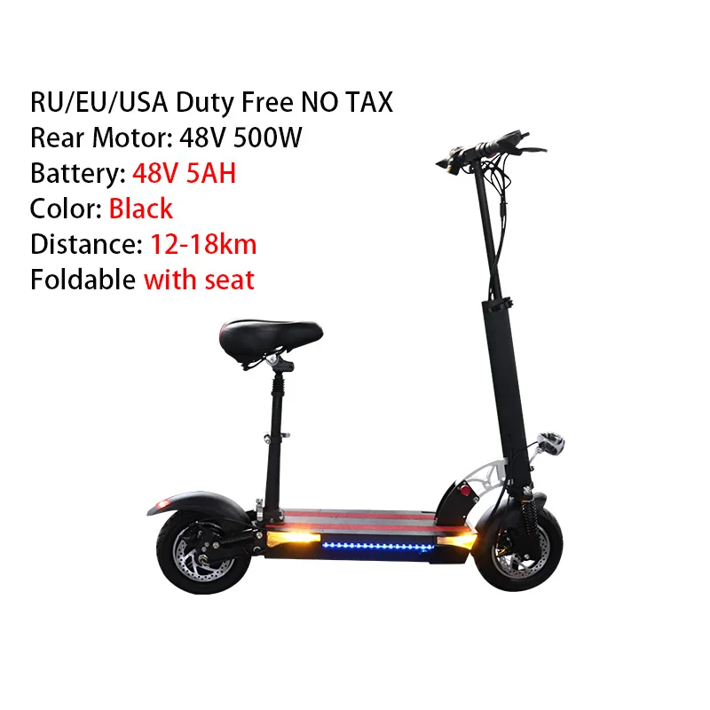 B 500W 48V 5AH seat 100 км Расстояние 48 в 500 Вт Электрический скутер двигатель Patinete Электрический Adulto складной самокат электрический скейтборд - Цвет: B 500W 48V 5AH seat