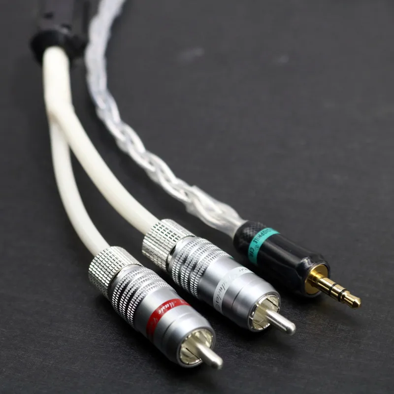 Xssh HIFI одиночный Кристалл медное покрытие с серебряным 3 5 мм разъем для 2rca aux аудио
