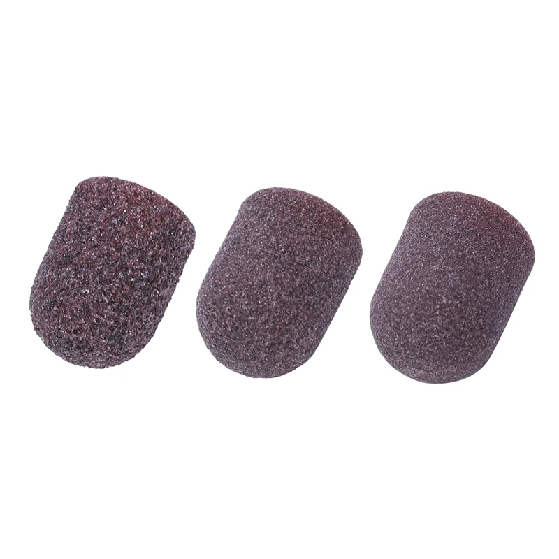 

50Pcs Sanding Bands Block Caps Without Grip 80# 120# 180# 13X19mm Sanding Cap Manicure Pedicure Electric Nail Drill