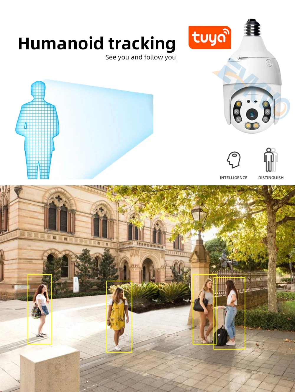 e27 3mp tuya samrt auto tracking wifi camera 1080p ip security home ptz speed dome cctv ir night vision outdoor wifi camera free global shipping