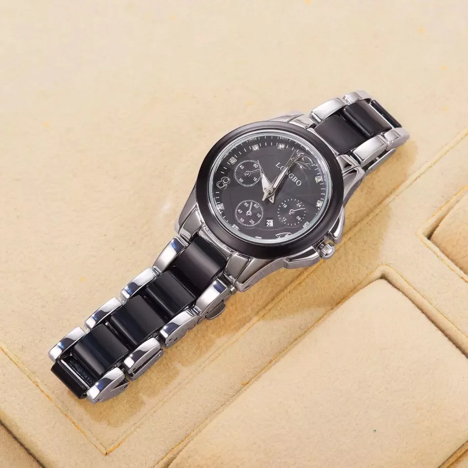 

2021 new LONGBO business leisure luxury ladies ceramic watch waterproof luminous simple fashion quartz watch