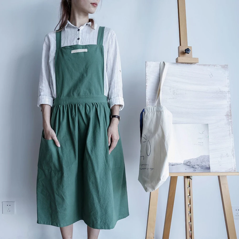 

Kitchen Pure Color Pleated Skirt Aprons For Women Men Chef Hotel Waiter Aprons Cafe Shop Hairdresser Aprons Kitchen Cook Tool