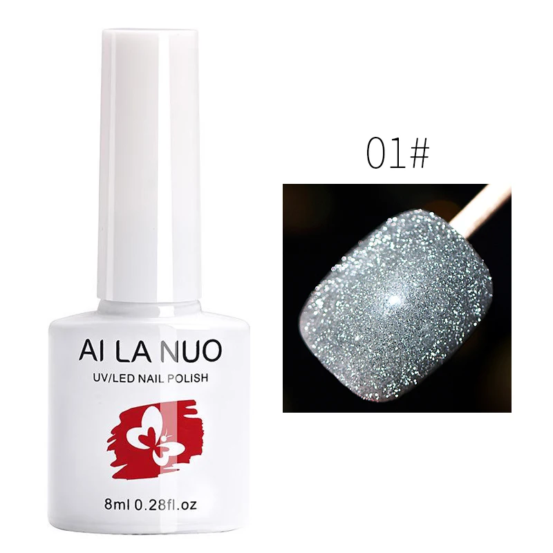 

8ml Multiple Colors Nail Gel Polish Crystal Diamond Powder Glitter Sequins Soak Off UV Gel Nail Art Makeup Gel TSLM1