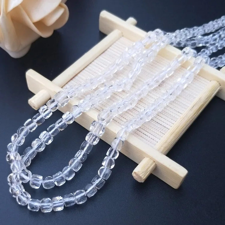 white crystal Аквамарин/кристалл/солнечный камень/квадратный граненый 4 мм для DIY изготовления ювелирных изделий свободные бусины FPPJ бусины Природный камень - Цвет: white crystal