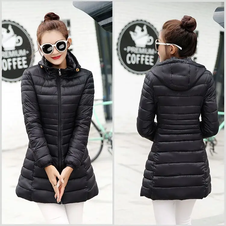 

2021 Spring Parkas Coat Women's Clothing Female Winter Jackets Down Padded Parkas Thick Warm Cotton Hooded Outwear Size L-4XL