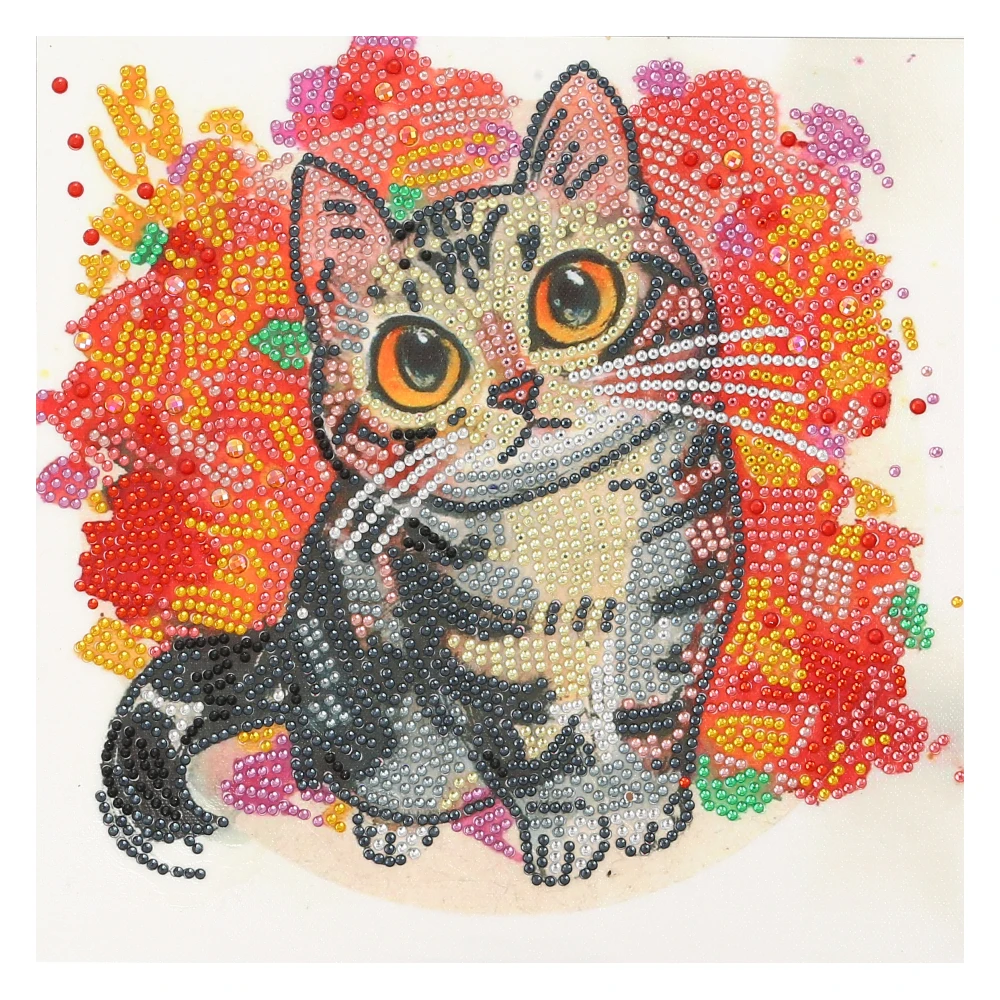 

Cute Cat 5D Special Shape Rhinestone Diamond Painting 30 x 30 cm